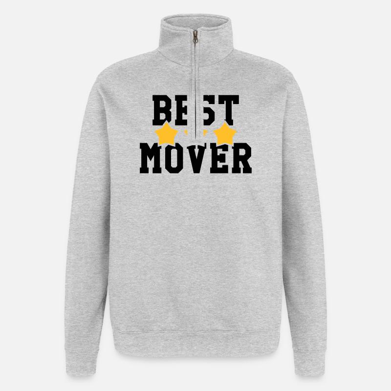 frachtführer / möbelpacker / mover / bewegen - Quarter-Zip-Sweatshirt - Grau meliert
