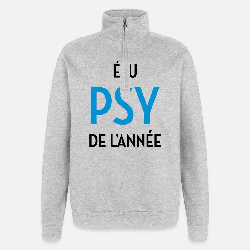 Psychologue / Psychiatre / Travail / Psychanalyste - Sweat à zip 1/4 - gris chiné