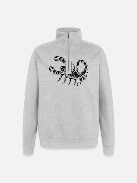 Astrological zodiac, scorpion - Quarter-Zip Sweatshirt - heather grey