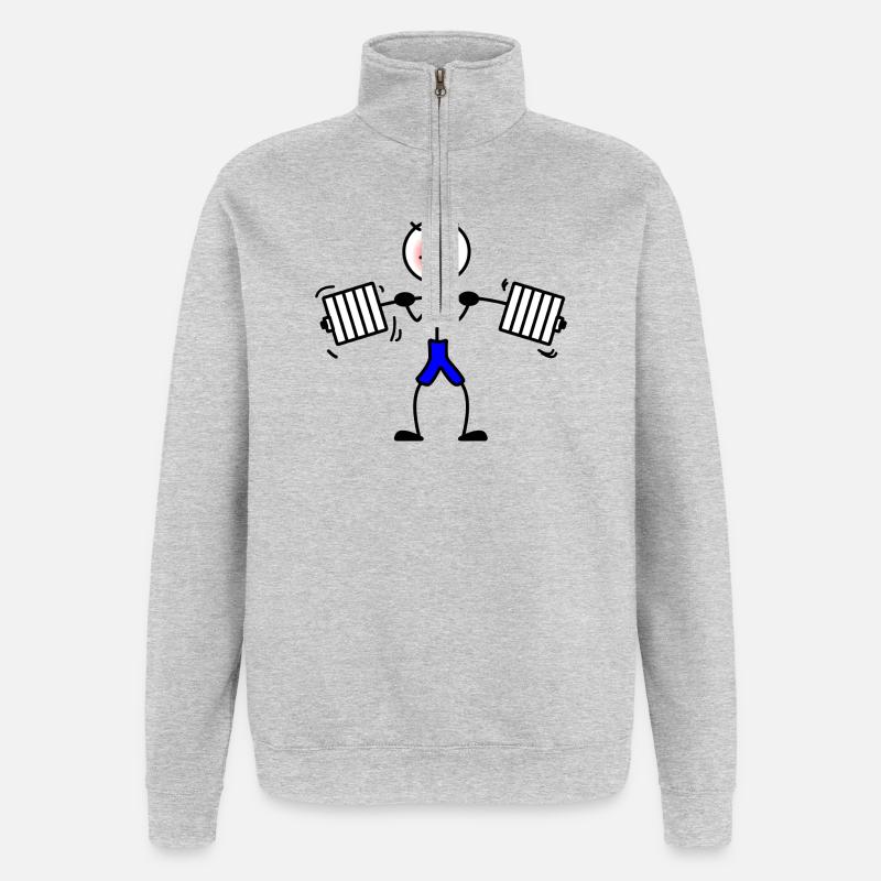 Haltérophile musculation musculation musculation 2 - Sweat à zip 1/4 - gris chiné