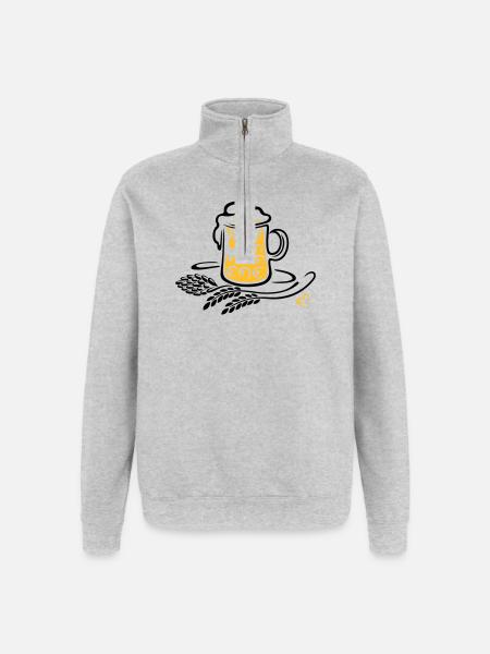 Beer Beer Mug Hops Wheat - Quarter-Zip Sweatshirt - heather grey