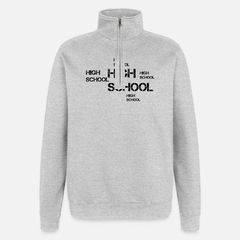 Design d’école secondaire - Sweat à zip 1/4 - gris chiné