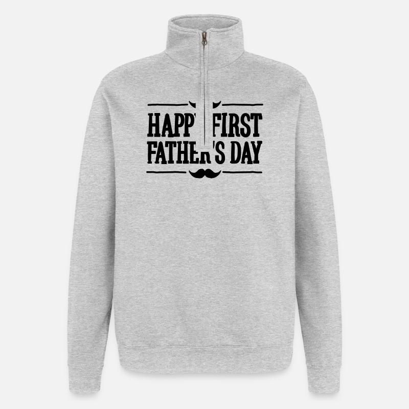 Happy 1st ( first ) father's day - Sweat à zip 1/4 - gris chiné