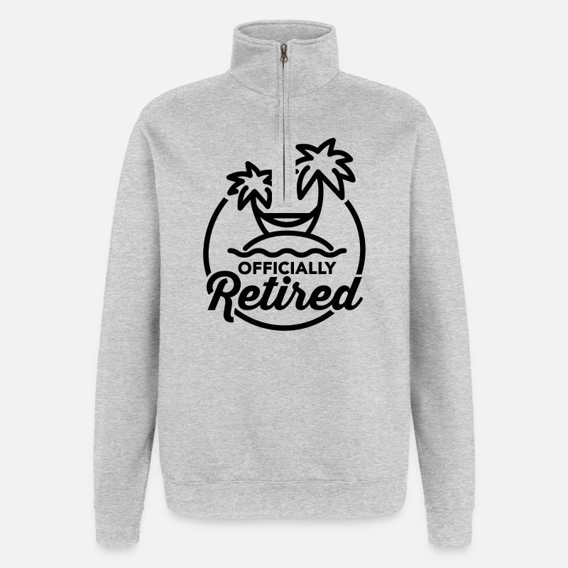 Officially retired - Quarter-Zip Sweatshirt - heather grey