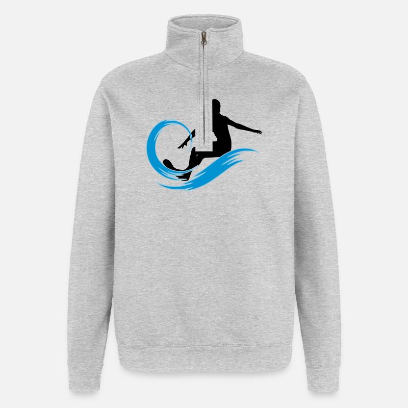 surfeuse - Sweat à zip 1/4 - gris chiné