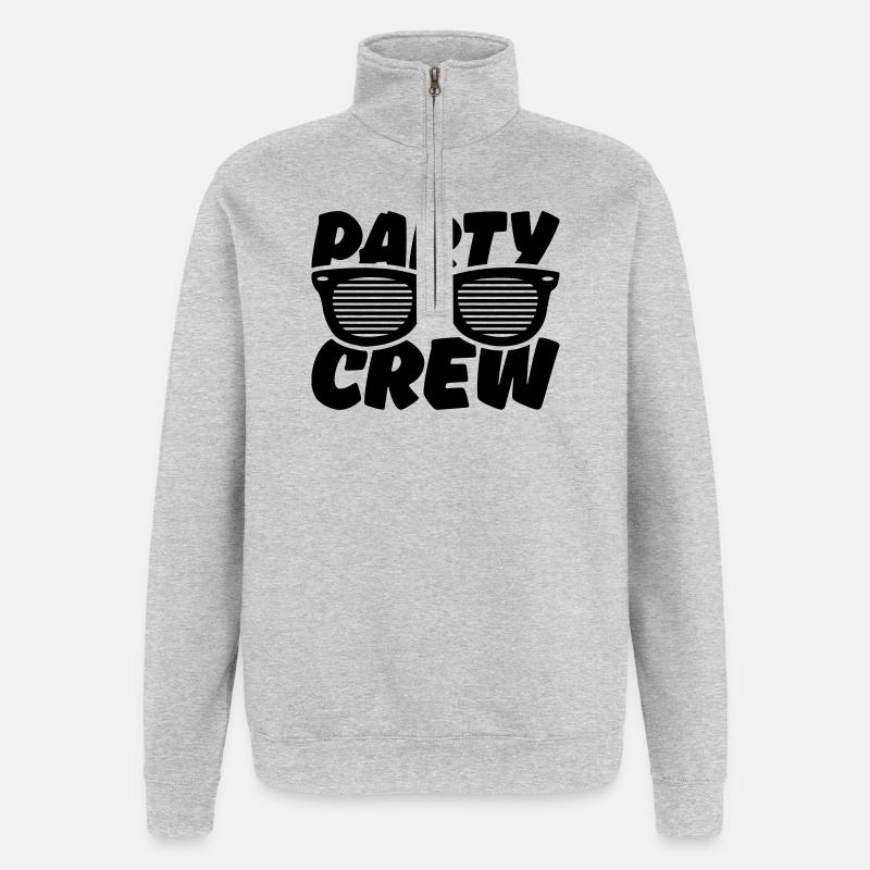 party crew - Quarter-Zip-Sweatshirt - Grau meliert