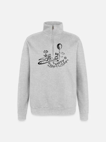 Happy Birthday motif, Congratulations - Quarter-Zip Sweatshirt - heather grey