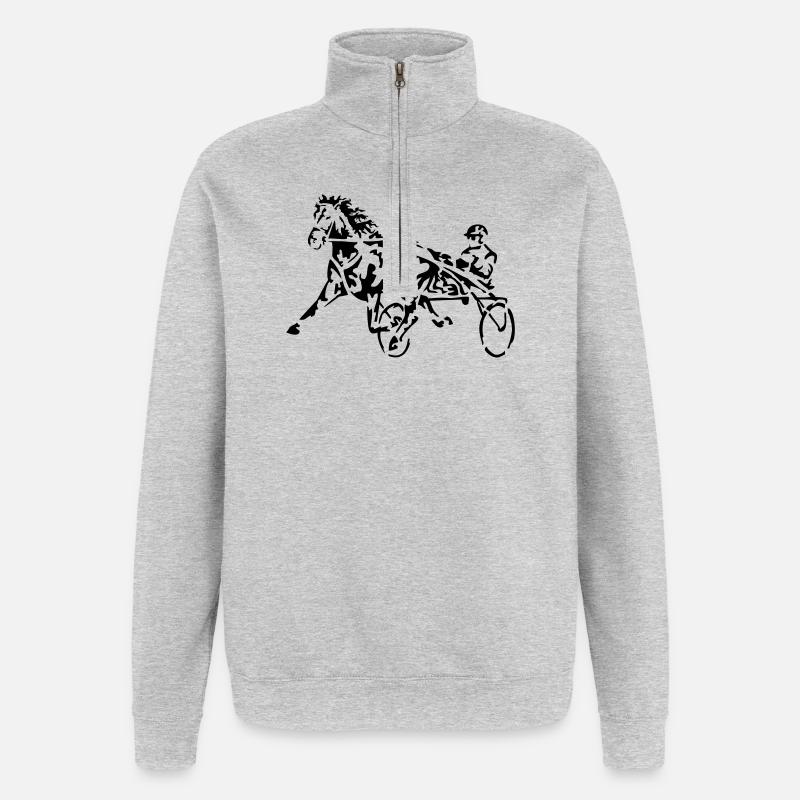 course - Sweat à zip 1/4 - gris chiné