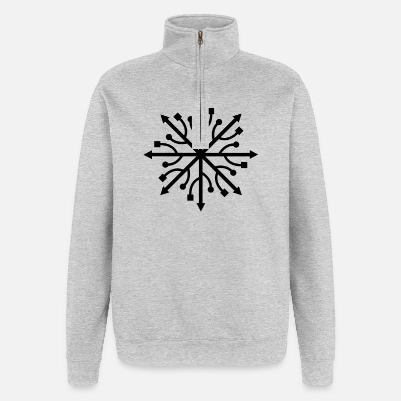 USB Star - Quarter-Zip Sweatshirt - heather grey