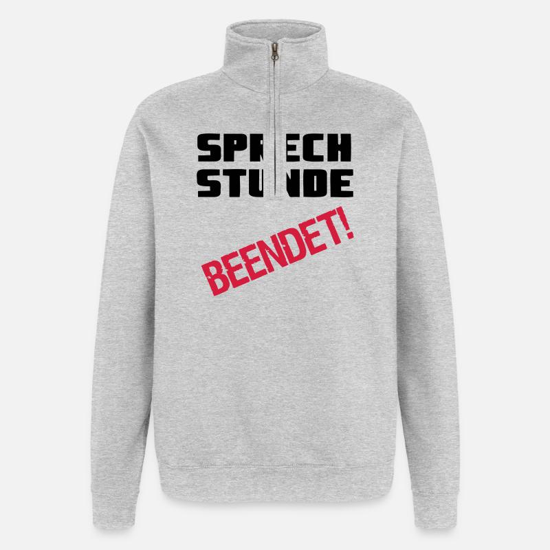 Sprechstunde beendet Medizin Spruch Geschenk - Quarter-Zip-Sweatshirt - Grau meliert