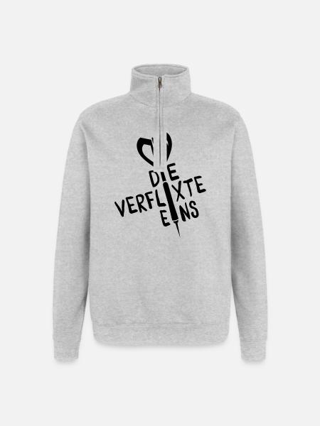 dart sport humor - Quarter-Zip-Sweatshirt - Grau meliert
