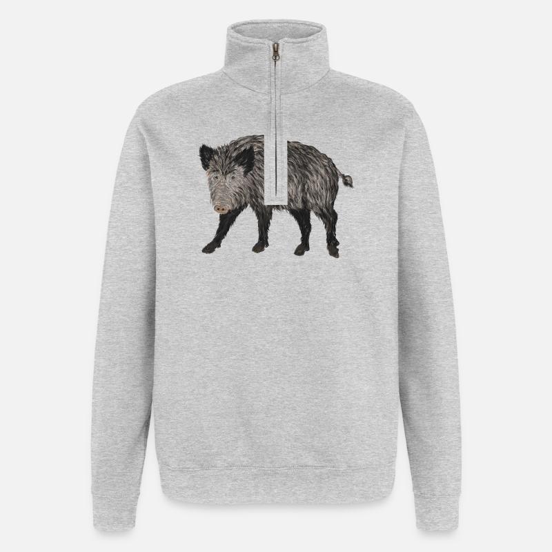 boar - Quarter-Zip Sweatshirt - heather grey