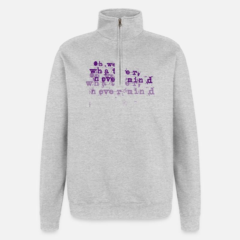 Peu importe - Sweat à zip 1/4 - gris chiné