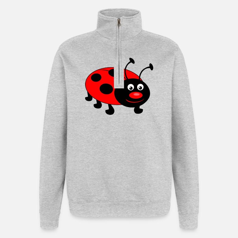 marienkäfer kind geschenk - Quarter-Zip-Sweatshirt - Grau meliert