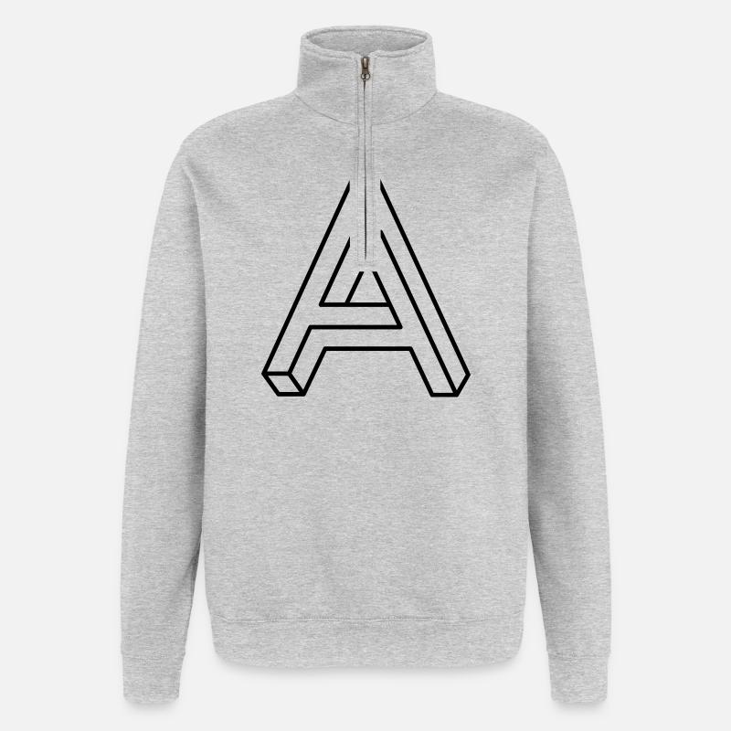 Impossible Shape – Optical Illusion Design - Quarter-Zip Sweatshirt - heather grey