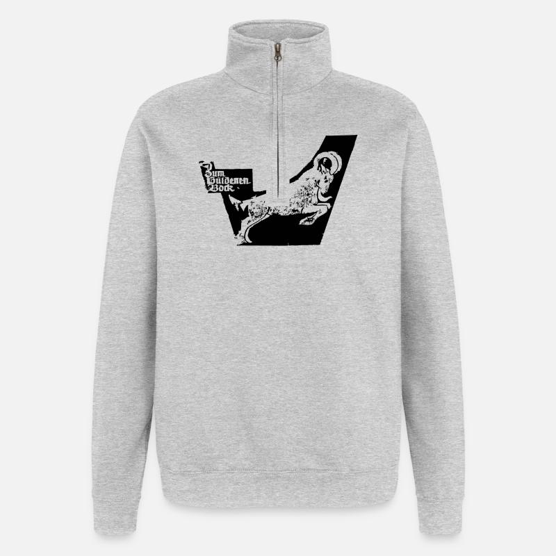 Gueldenerbock, tradition, restaurant, Chemnitz - Sweat à zip 1/4 - gris chiné