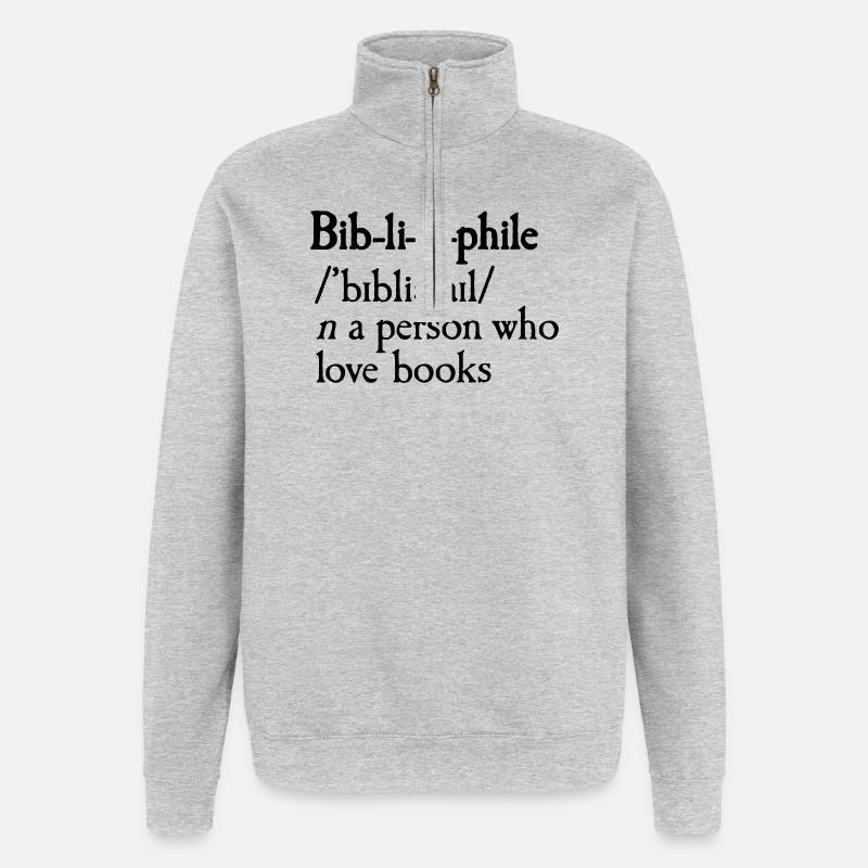 Bibliophile dictionary definition - Quarter-Zip Sweatshirt - heather grey
