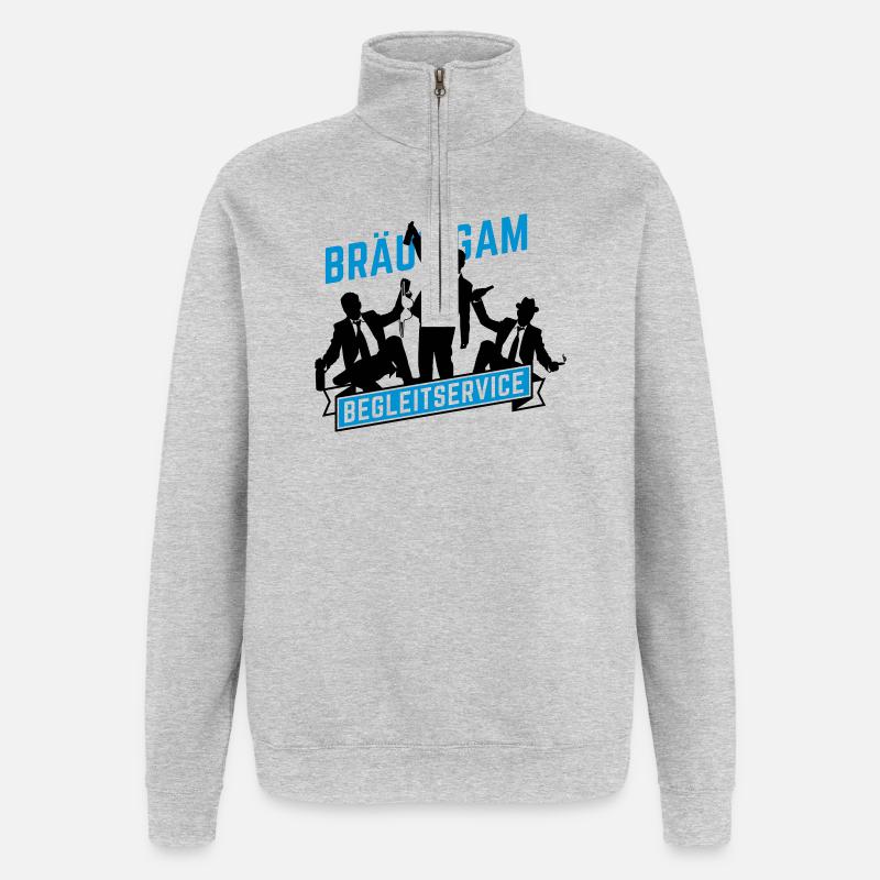 junggesellenabschied bräutigam - Quarter-Zip-Sweatshirt - Grau meliert