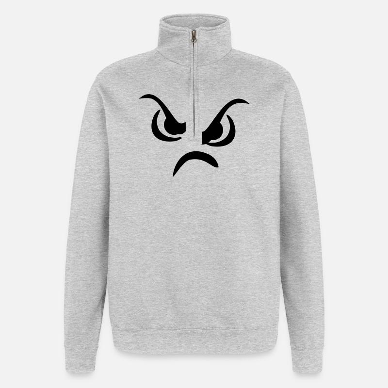 face - Quarter-Zip Sweatshirt - heather grey