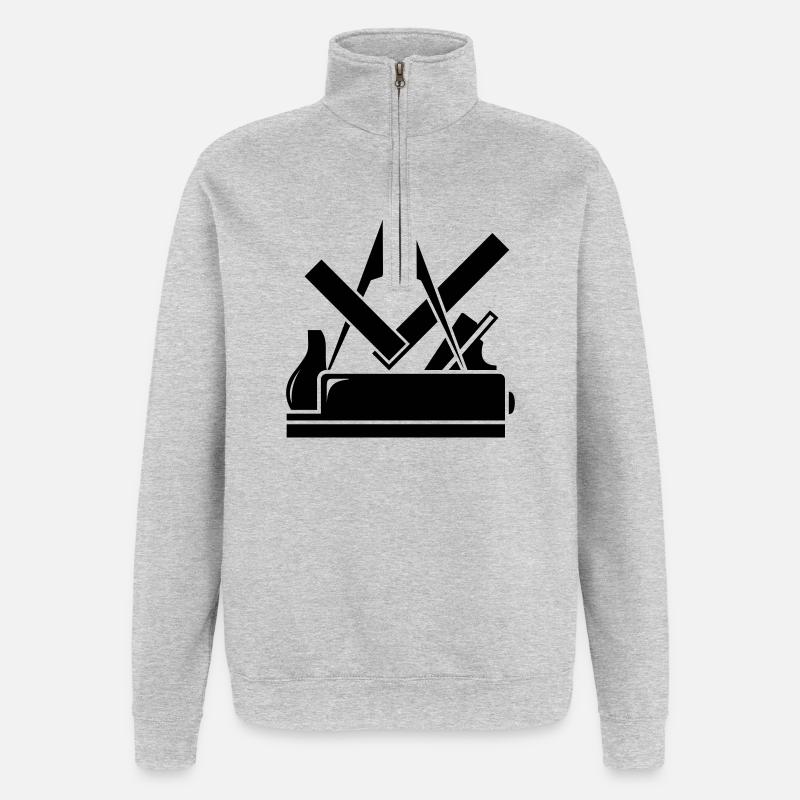 Tischler Zunftzeichen - Quarter-Zip-Sweatshirt - Grau meliert
