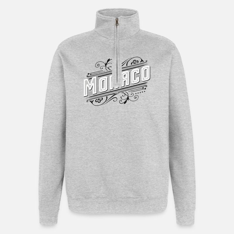Monaco - Sweat à zip 1/4 - gris chiné