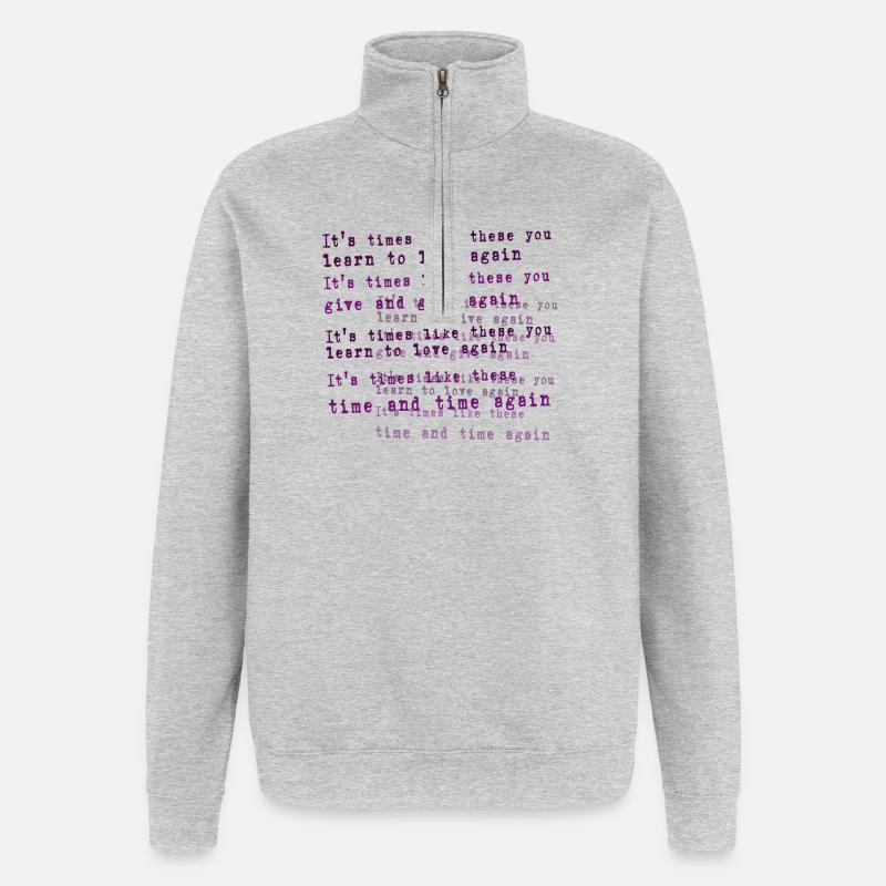 foo fighters lyric - Quarter-Zip Sweatshirt - heather grey
