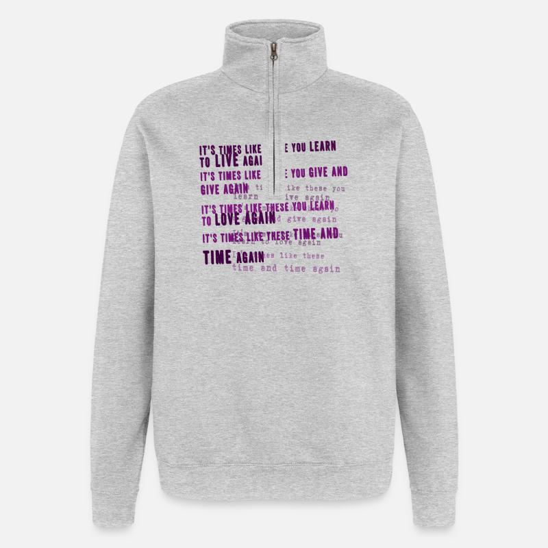 Foo Fighters Lyrik - Quarter-Zip-Sweatshirt - Grau meliert