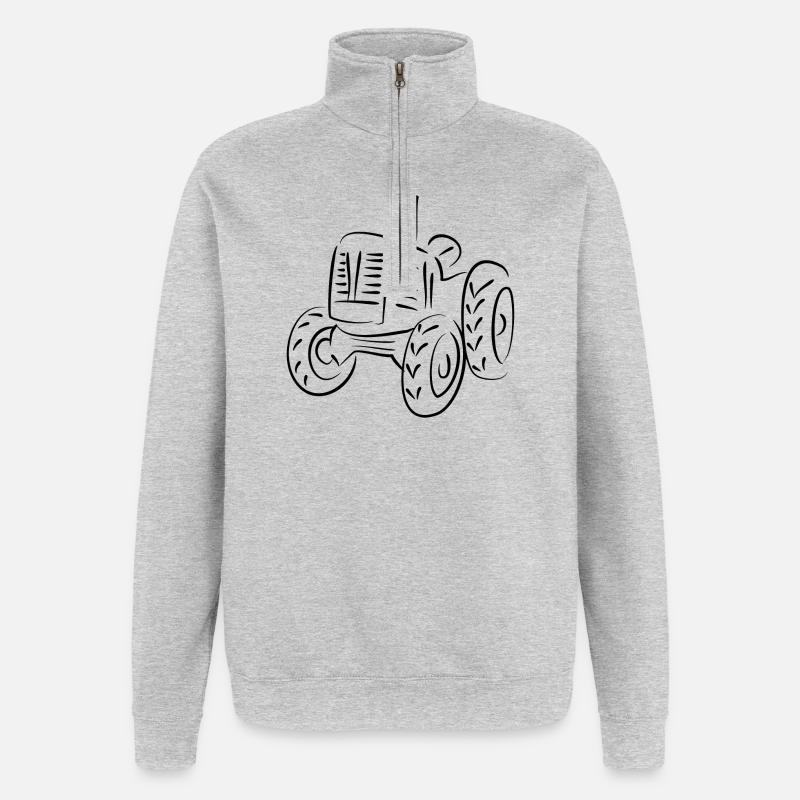 Traktor Landwirtschaft - Quarter-Zip-Sweatshirt - Grau meliert