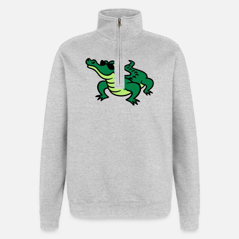 Cool Croc - Sweat à zip 1/4 - gris chiné