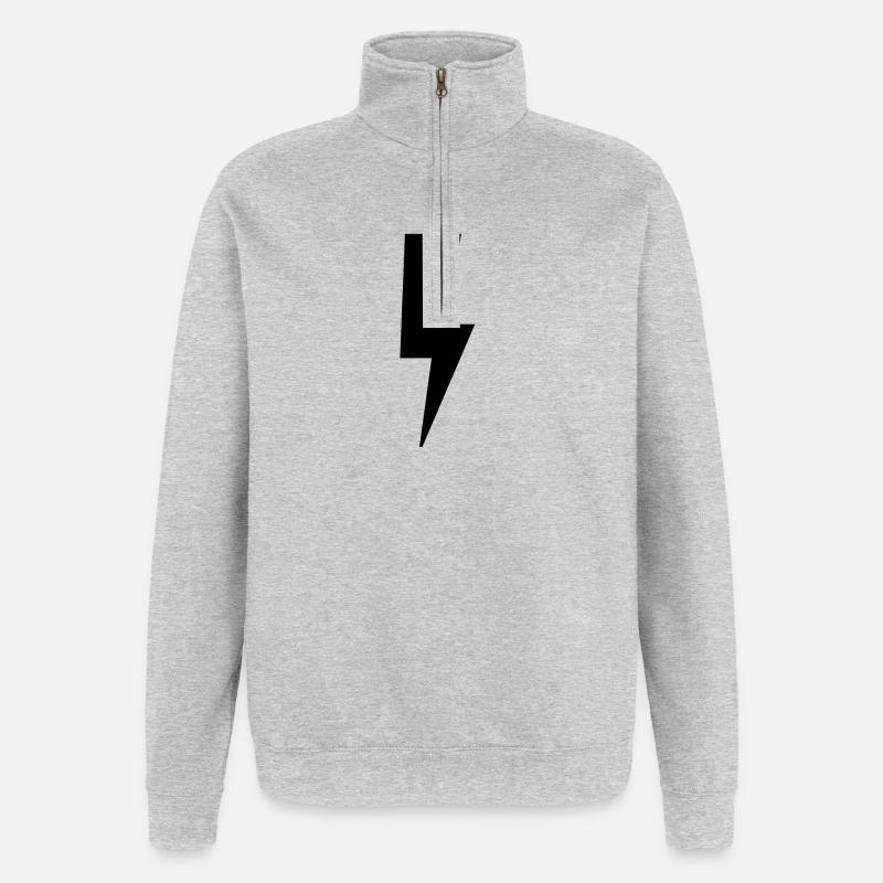 Blitz - Logo - Quarter-Zip-Sweatshirt - Grau meliert
