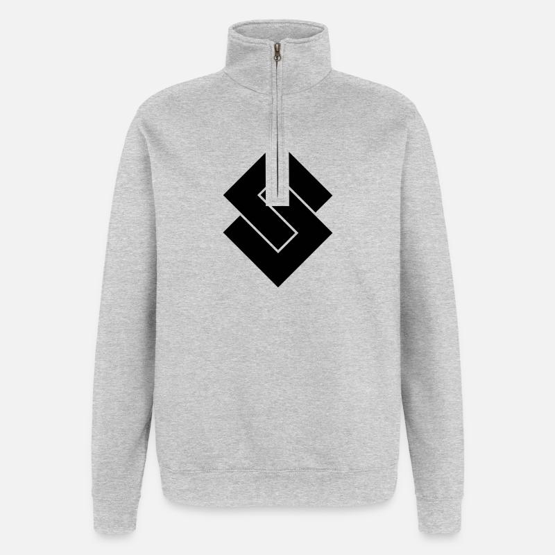 Logo S - Sweat à zip 1/4 - gris chiné