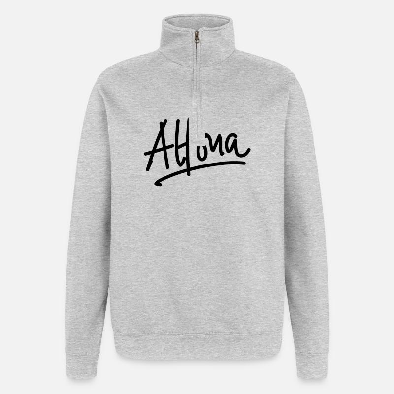 Altona - Handschrift - Quarter-Zip-Sweatshirt - Grau meliert