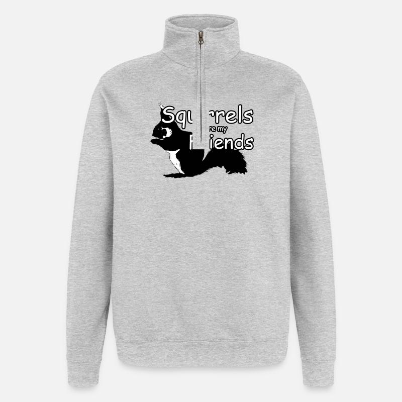 Eichhörnchen Freunde Tiere Spruch - Quarter-Zip-Sweatshirt - Grau meliert