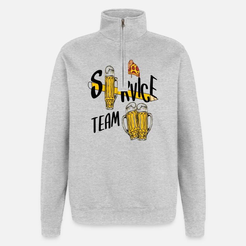 Bière de l'équipe de service - Sweat à zip 1/4 - gris chiné
