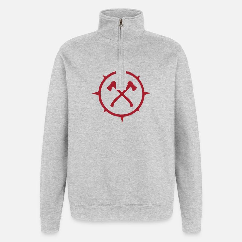 Extérieur - ax logo - Sweat à zip 1/4 - gris chiné