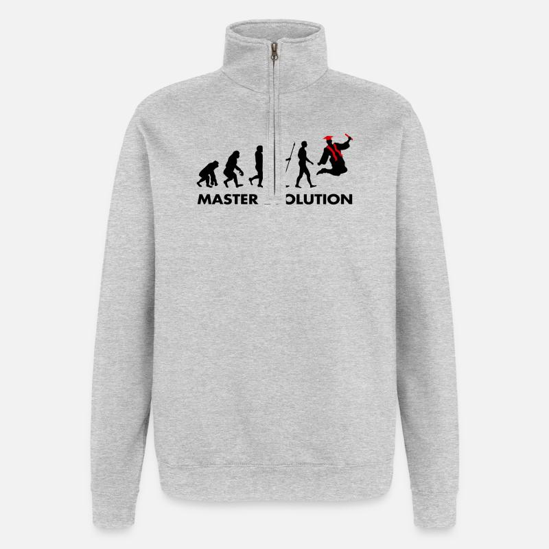Examen de Master Evolution réussi - Sweat à zip 1/4 - gris chiné