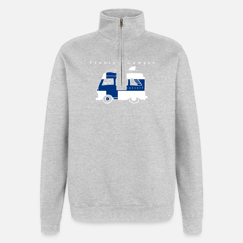 Finlande Camper - Sweat à zip 1/4 - gris chiné