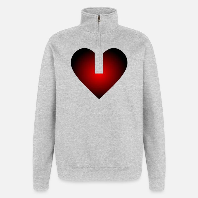 Cadeau Saint-Valentin Saint-Valentin - Sweat à zip 1/4 - gris chiné