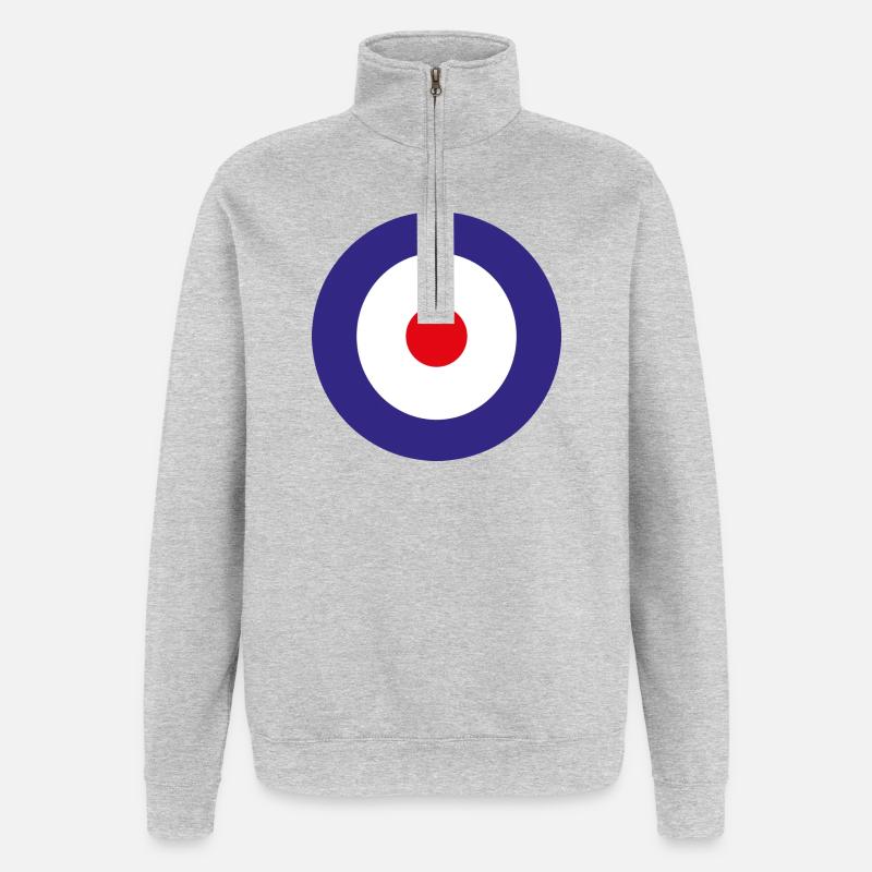 Bouclier d'aviation Angleterre - Sweat à zip 1/4 - gris chiné