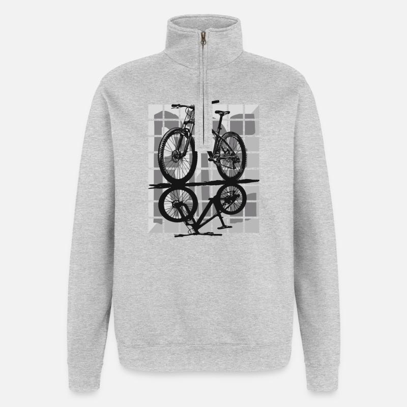 Minimalism and control – Hardtail MTB - Quarter-Zip Sweatshirt - heather grey