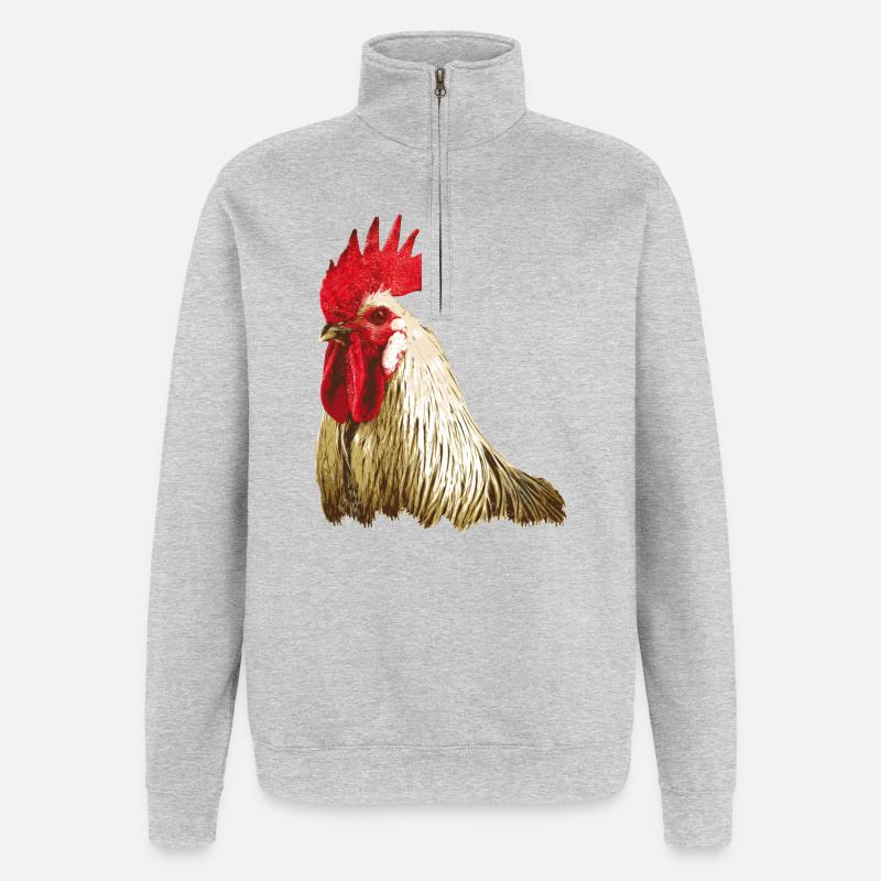 Coq - Sweat à zip 1/4 - gris chiné