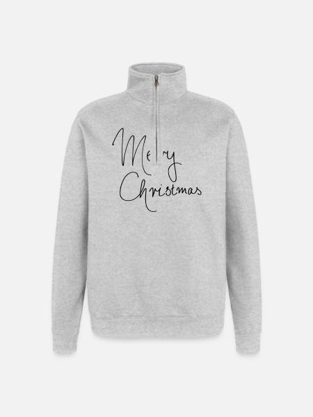 Merry Christmas - Quarter-Zip Sweatshirt - heather grey