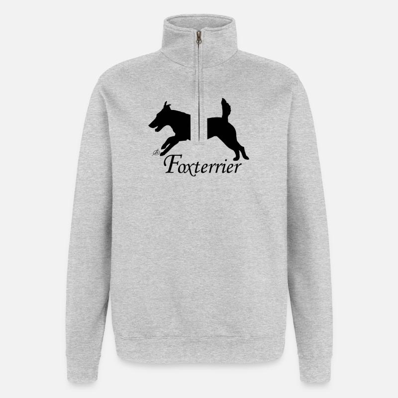 Foxterrier - Quarter-Zip-Sweatshirt - Grau meliert