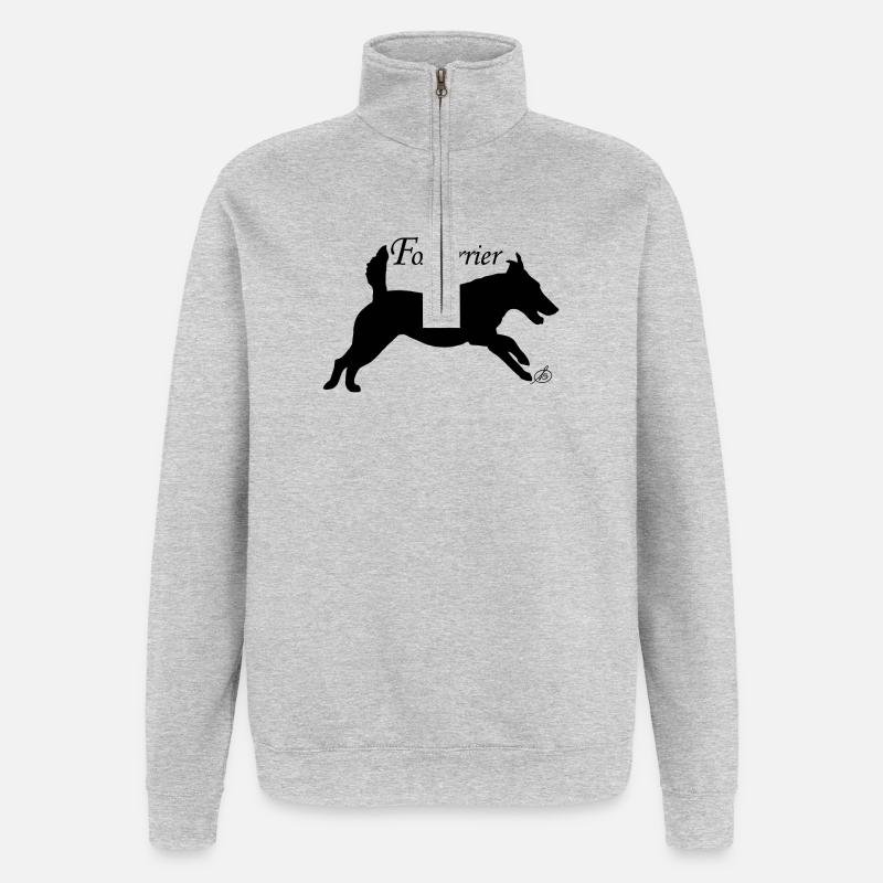 Fox Terrier - Sweat à zip 1/4 - gris chiné