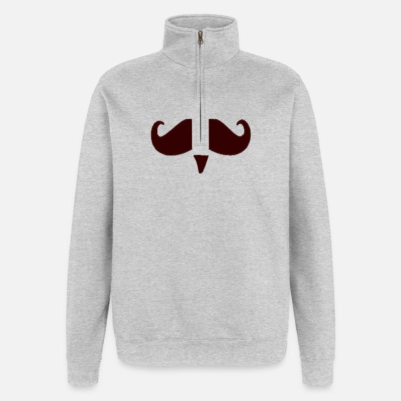 Mustache mustache mustache gift - Quarter-Zip Sweatshirt - heather grey