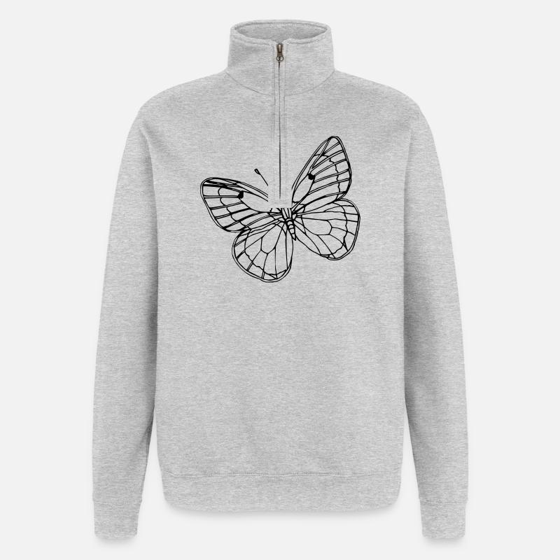 Butterfly - Quarter-Zip Sweatshirt - heather grey
