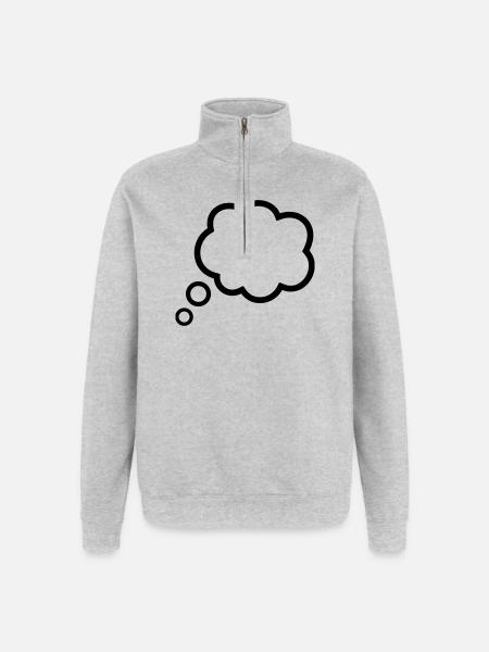 Thinking Bubble Comic Pensée Bulle Bulle Pensées - Sweat à zip 1/4 - gris chiné