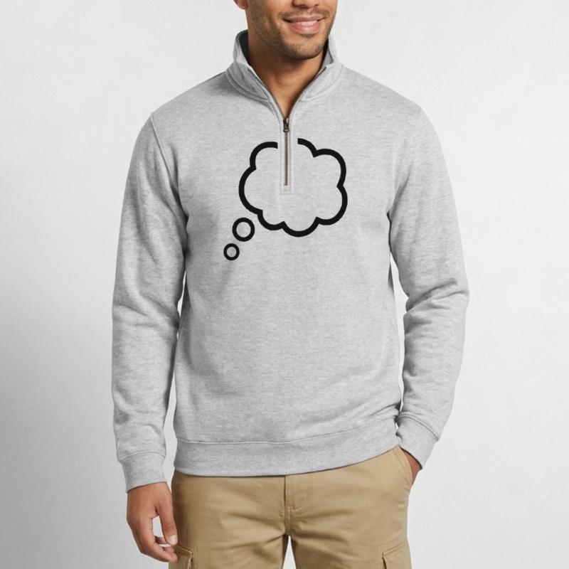 Thinking Bubble Comic Thought Bubble Bubble Thoughts Quarter-Zip Sweatshirt