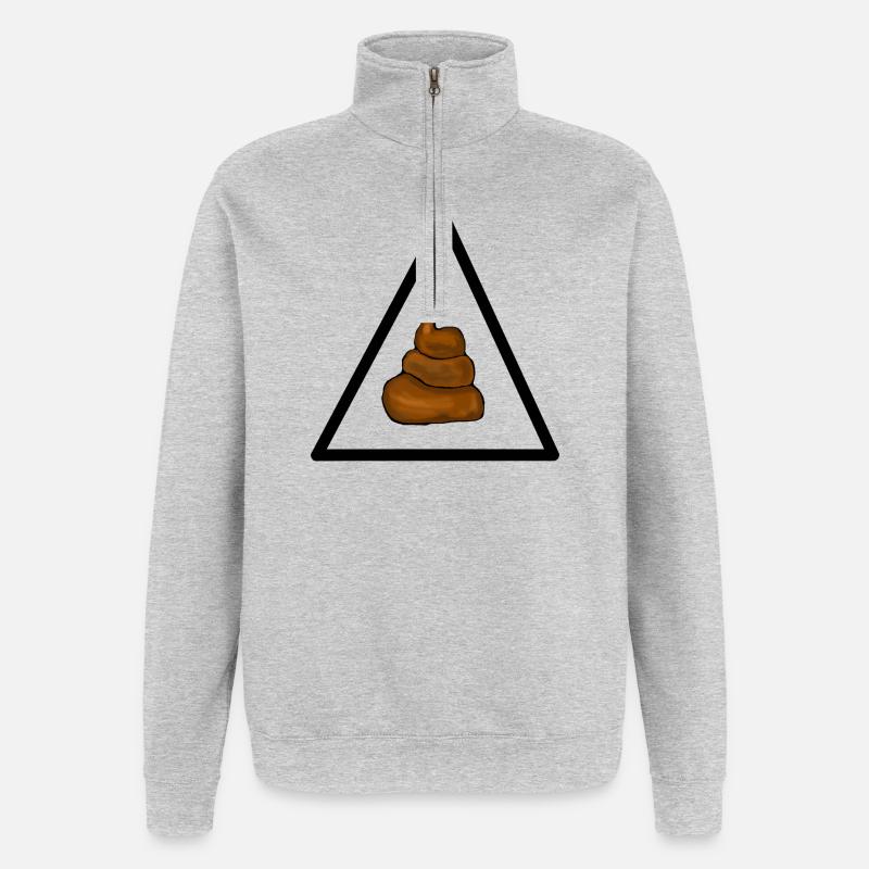 Warnung Scheisse Achtung Kacke - Quarter-Zip-Sweatshirt - Grau meliert