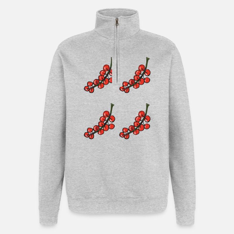 red currant - red currant - Quarter-Zip Sweatshirt - heather grey